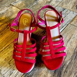 Candies Platform Sandals, Size 7